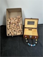 Box of corks and jewelry box / purse