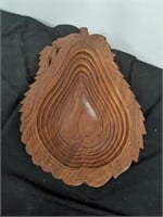 Wood Pear shaped fruit bowl