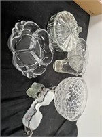 Group of crystal/ glass candy bowls, etc