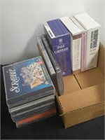 Group of books and DVDs and CDs. See pictures for