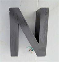 Marquee Channel Letter Capital N 12V DC LED Lit
