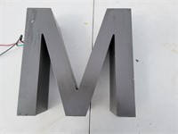 Marquee Channel Letter Capital M 12V DC LED Lit