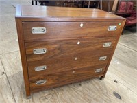 MID CENTURY WALNUT 4 DRAWER CHEST