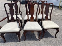 SET 0F 6 SUMTER FURNITURE QUEEN ANNE CHAIRS
