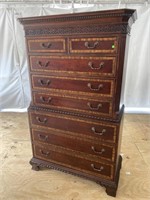 CHERRY BANDED TALL CHEST ON CHEST