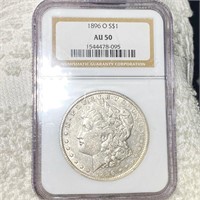 1896-O Morgan Silver Dollar NGC - AU50