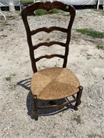 EARLY COUNTRY FRENCH LATTER BACK CHAIR