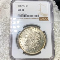 1887-O Morgan Silver Dollar NGC - MS62