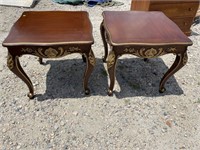 PR OF FRENCH CARVED TABLES