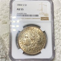 1884-S Morgan Silver Dollar NGC - AU55