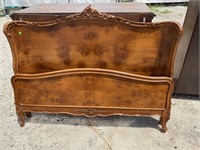 WALNUT FRENCH CARVED FULL SIZE BED