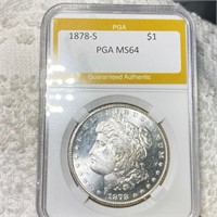 1878-S Morgan Silver Dollar PGA - MS64
