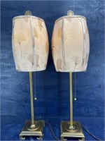 MID CENTURY STYLE PULL CHAIN TABLE BUFFET LAMPS