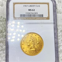 1907 $10 Gold Eagle NGC - MS62