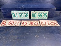 LOT OF 5 COMMERCIAL NORTH CAROLINA LICENSE PLATES