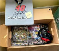 Box of racing collectibles