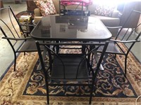 Glass Top Patio Set with 4 Chairs