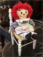 Vintage Raggedy Ann Doll with Chair
