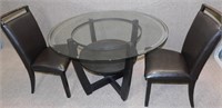 GLASS TOP TABLE W/CHAIRS