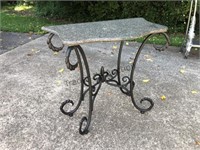 Black Iron and Marble Top Table