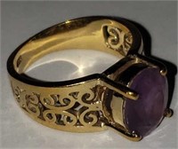 14K  Yellow Gold Ring with Pale Amethyst Stone
