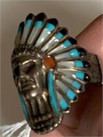 Native American made Silver "Chief" Ring