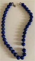 Vintage 17 inch Lapis Lazuli Bead Necklace