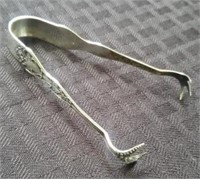 Art Nouveau "Sterling" Silver Sugar Tongs -3 5/8"