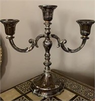 Silver Plated 3 Light Candle Holder