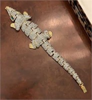 Large Vintage Articulated Aligator Bracelet