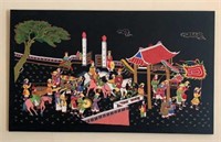 Asian Needlework Scenic Panel - 50" x 30"