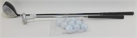 * Two Golf Clubs & 10 Used Golf Balls - Tour