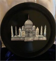 MOP Inlaid Stone Plate depicting the Taj Mahal
