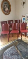 Rare Set of 6 Leather "Evia" Chairs by "Frag"