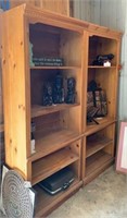 2 Nutural Pine Bookshelves with Adustable Shelves