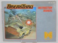 Vintage Nintendo Break Thru Instruction Manual