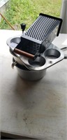 Assorted pans, sifter, etc