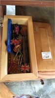 Wood box with darts