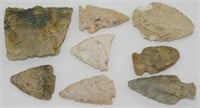 Lot of 8 Assorted Native American Stone Points &