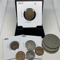 INDIAN HEAD PENNIES/ V NICKELS/ IKES MORE