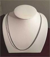 18k White Gold 4 Chain Necklace 3.9 G