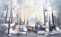 Scott Croft, oil on board, 15 x 24", abstract