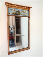 Federal style gilt framed mirror with reverse