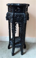 Hung Shing & Co. Chinese carved ebony stand,