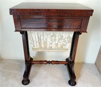 Wm.IV rosewood work table, c.1835, 13 x 20 x 28.5"