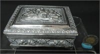 Burmese silver box, 5" long