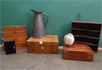 Various boxes, compact, Art Nouveau J.S & S copper