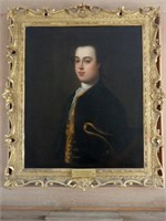Portrait in oils of Peter Russell, 1725-1772, gilt