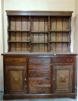 7 drawer cupboard with step back shelves, c.1820