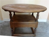 Late 19th century oak chair-table,